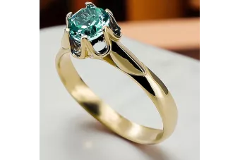 Artesanía vintage Anillo Esmeralda Oro amarillo de 14 quilates vrc122y